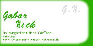 gabor nick business card